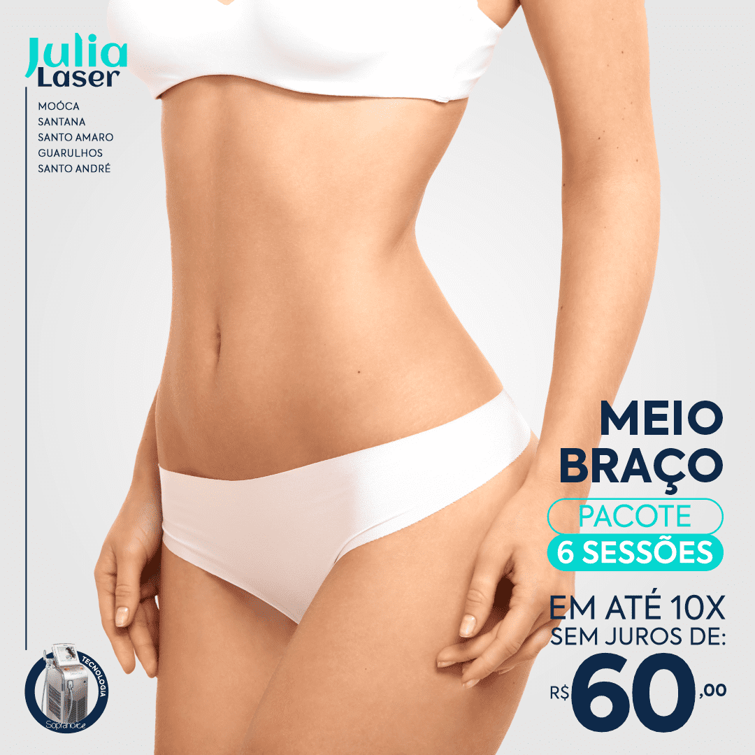 MEIO BRAÇO PACOTE 6 SESSÕES - Julia Laser