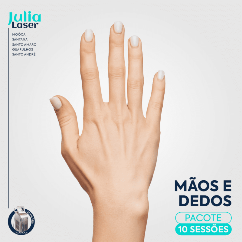 Pacote 10 Sessões Depilação Mãos e Dedos Femininos
