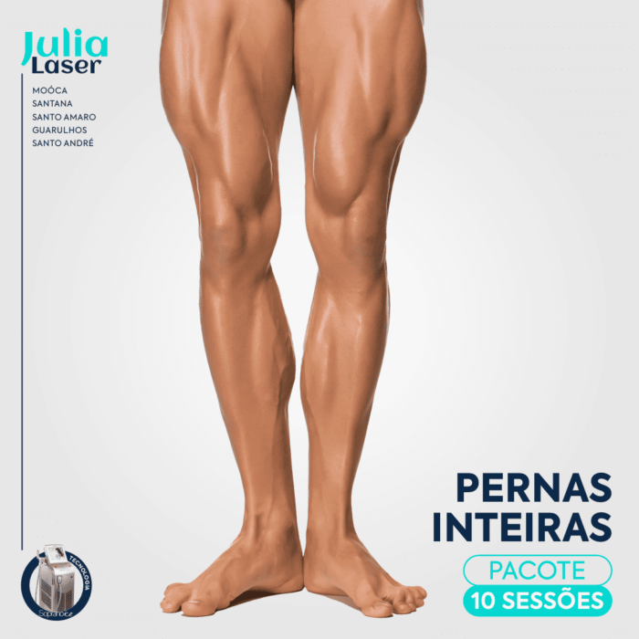 Pacote 10 Sessões Depilação Pernas Inteiras Masculinas