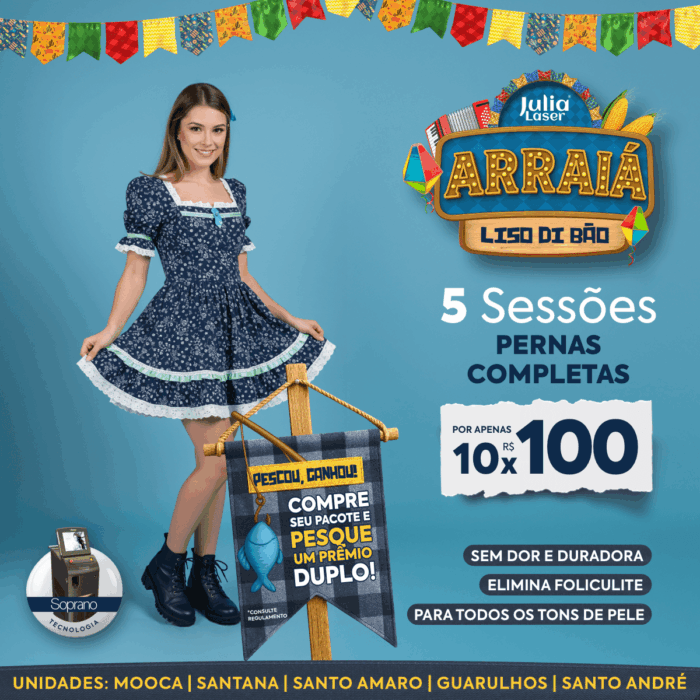 5 Sessões de Pernas Completas por apenas 10x R$ 100,00