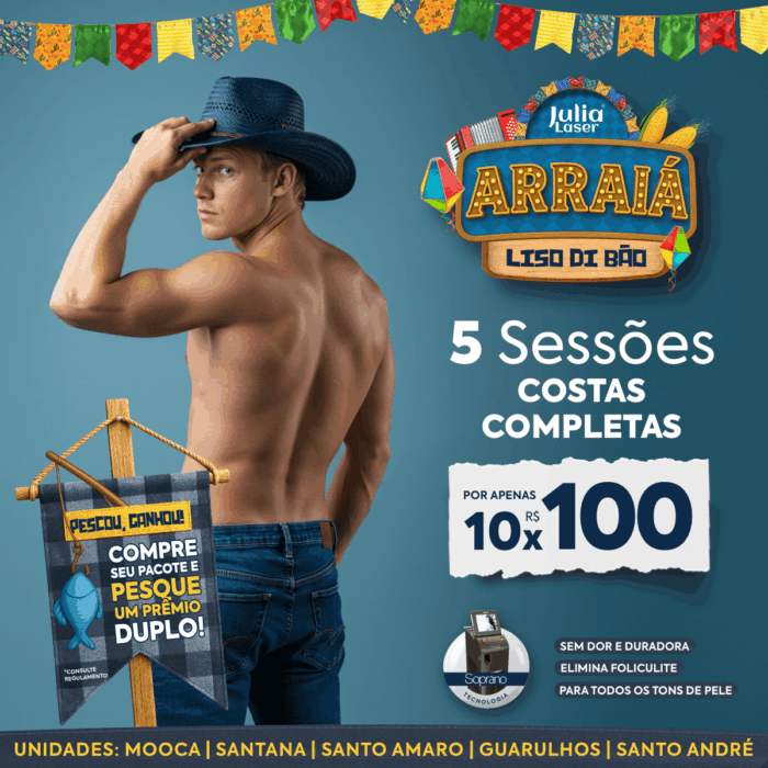 5 Sessões de Costas Completas por apenas 10x R$ 100,00