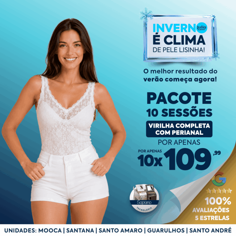 10 SESSÕES VIRILHA FEMININA COMPLETA + 10 PERIANAL APENAS 10X R$ 109,99 SEM JUROS