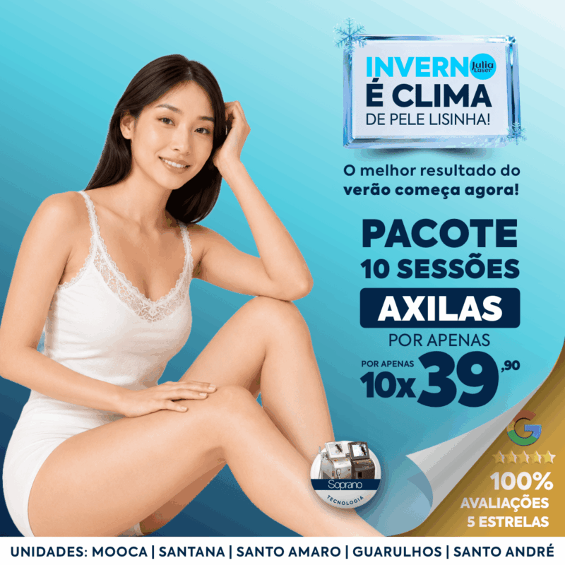 10 SESSÕES DE AXILÁS POR APENAS 10X R$39 SEM JUROS