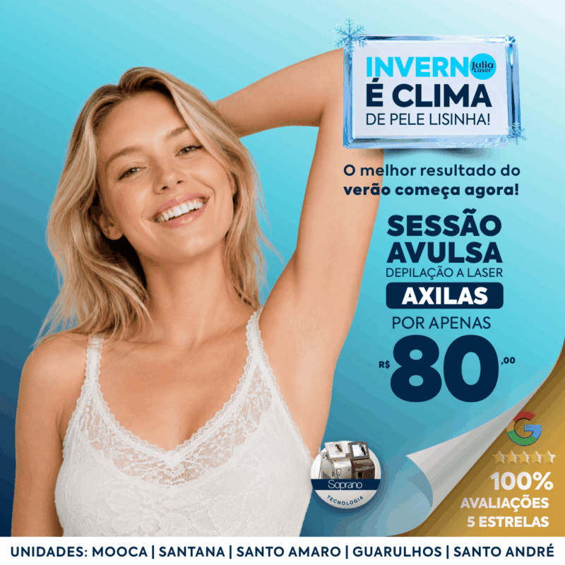 1 SESSÃO DE AXILAS AVULSO POR APENAS R$80