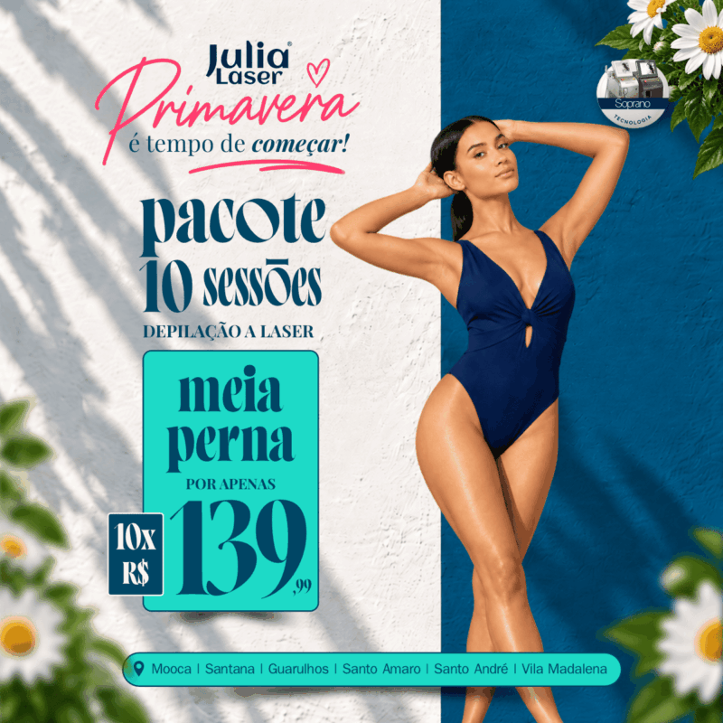 10 SESSÕES DE MEIA PERNA APENAS 10X R$139,99