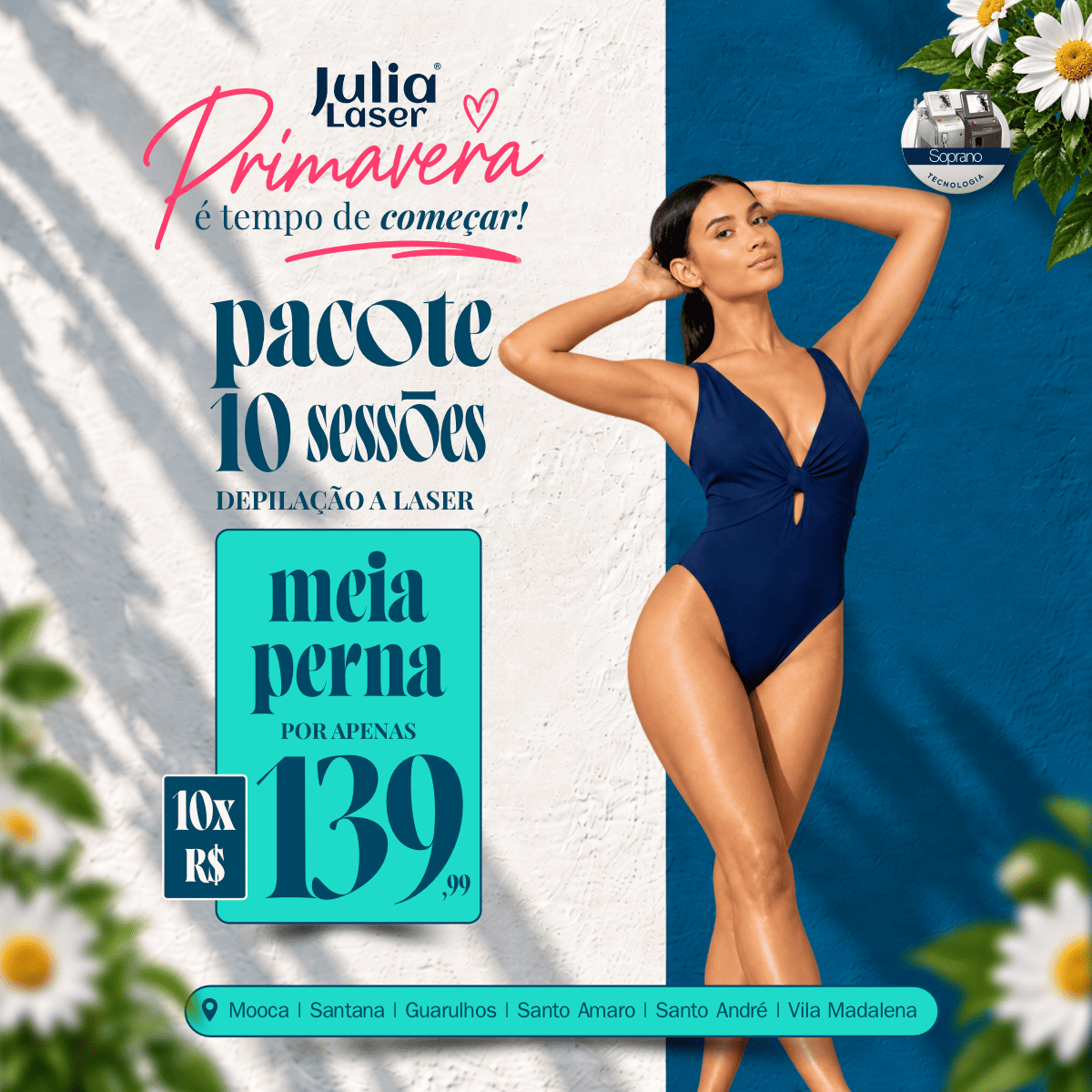 10 SESSÕES DE MEIA PERNA APENAS 10X R$139,99
