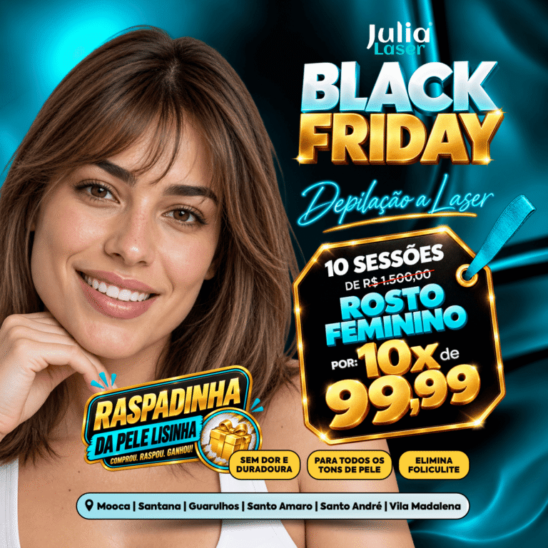 10 sessões de depilação a laser de rosto feminino por 10x de R$ 99,99